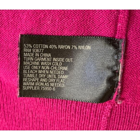 Worthington Magenta Cardigan Sweater Button Cuff Detail Womens Size Medium - Picture 8 of 8